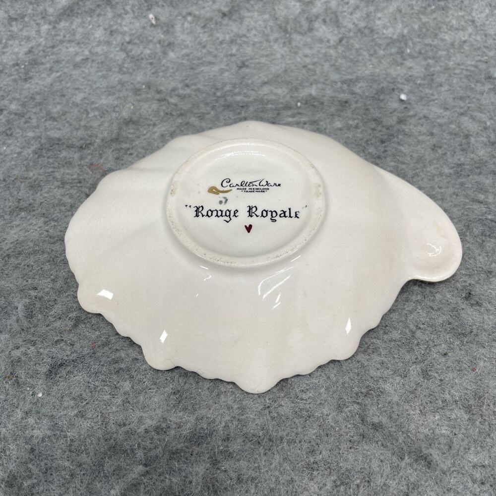 Carlton Ware Handpainted Rouge Royale Gold Gilded Plate Leaf Shaped Trinket Dish - Picture 9 of 9